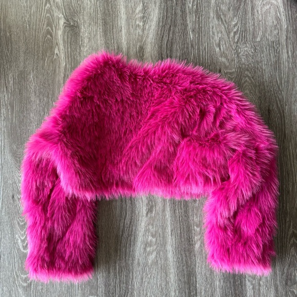Free People Fuzzy Pink Cropped Jacket - Picture 9 of 9
